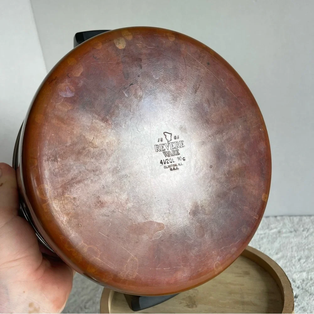 Vintage REVERE WARE Copper Clad 4 1/2 Qt Dutch Pot